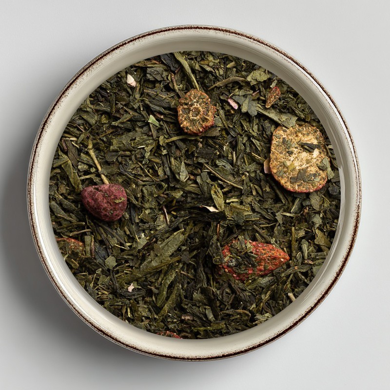Thé vert bio Plaisirs Sucrés (fraise-framboise)