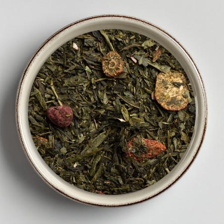 Thé vert bio Plaisirs Sucrés (fraise-framboise)