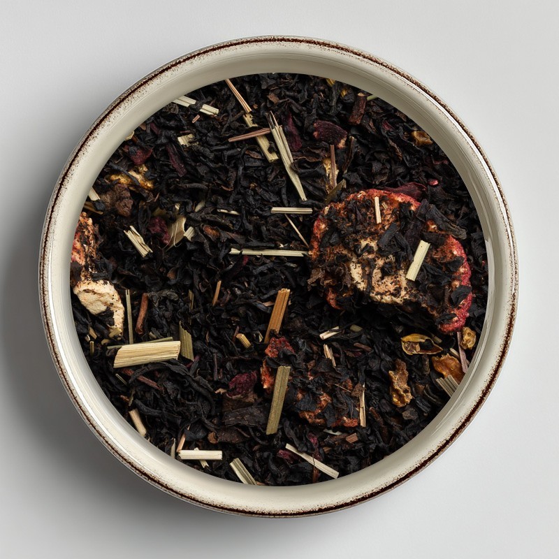 Thé noir bio L'Orchidée Rouge (fraise-vanille)